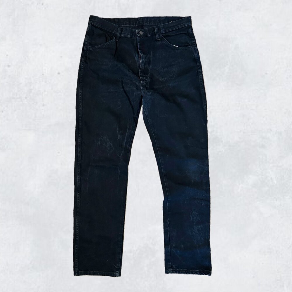 VTG faded black Rustler Jeans Mens 36X34 Denim Straight Leg Relaxed Jeans